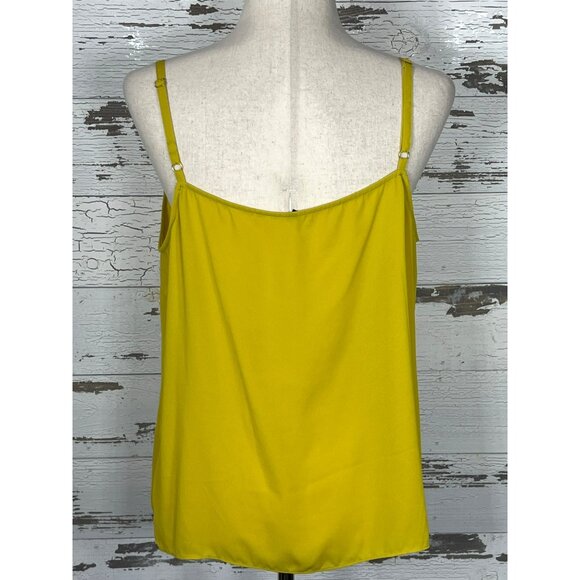 CABI Simone Dazzle Cami Lined Floral Print Peplum Blouse Yellow Sz L #3782 EUC - Picture 4 of 7